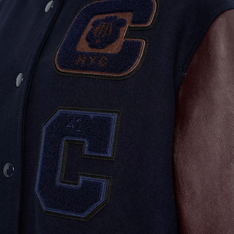 Restored Oversized Classic Varsity Jacket Recycled Wool And Polyester