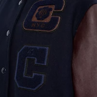 Restored Oversized Classic Varsity Jacket Recycled Wool And Polyester