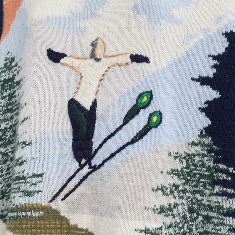 Restored Holiday Intarsia Sweater Recycled Wool And Cashmere