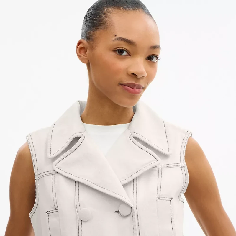 Sleeveless Denim Coat