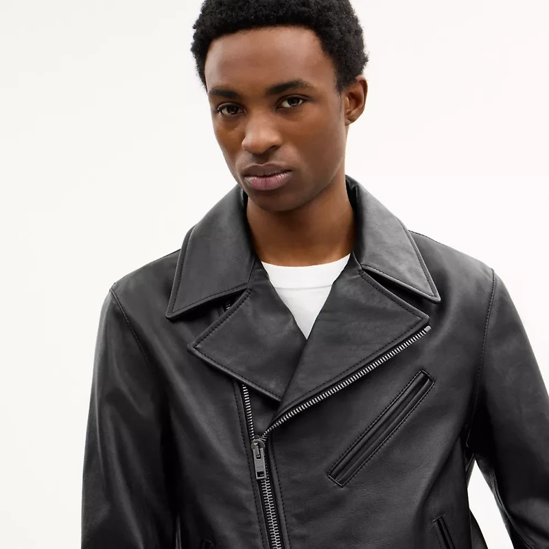 Shrunken Leather Biker Jacket