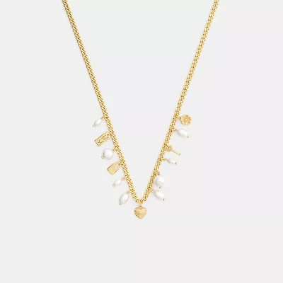 Pearl And Heart Charm Necklace