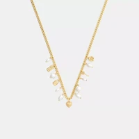 Pearl And Heart Charm Necklace