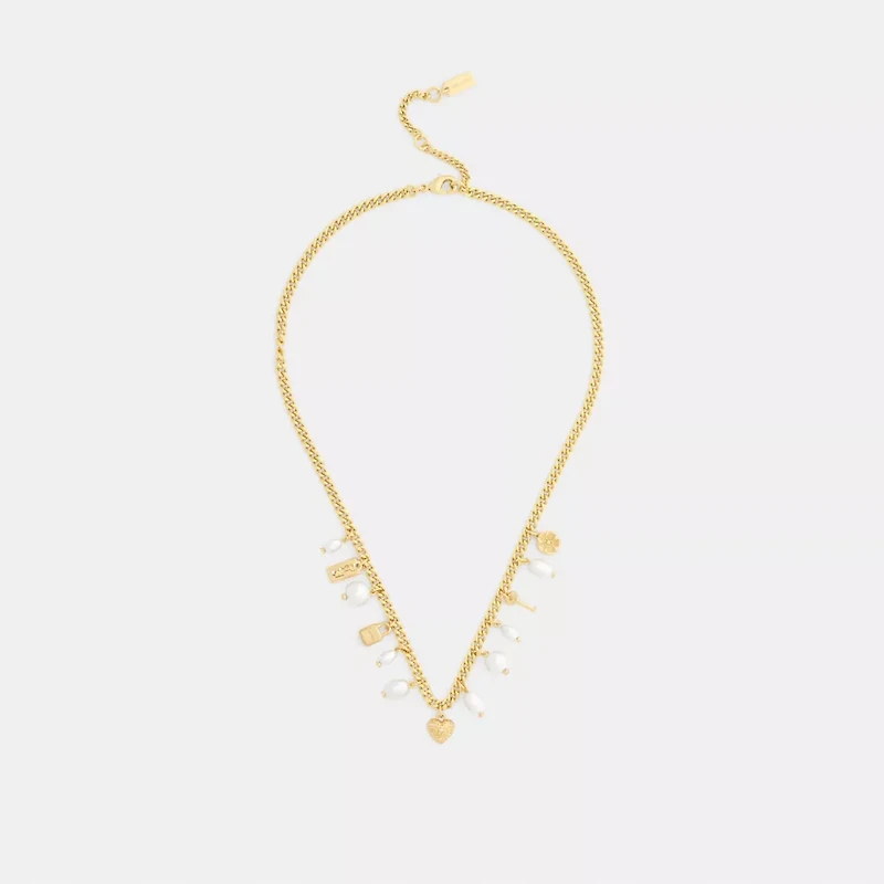 Pearl And Heart Charm Necklace