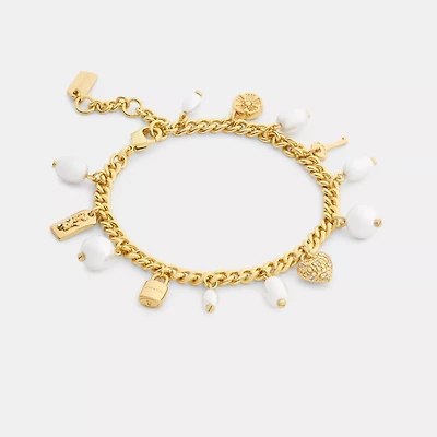Pearl And Heart Charm Bracelet