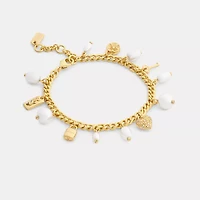 Pearl And Heart Charm Bracelet