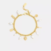 Pearl And Heart Charm Bracelet