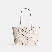 Medium City Tote Bag With Cherry Print