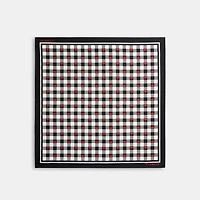 Gingham Cherry Print Silk Bandana