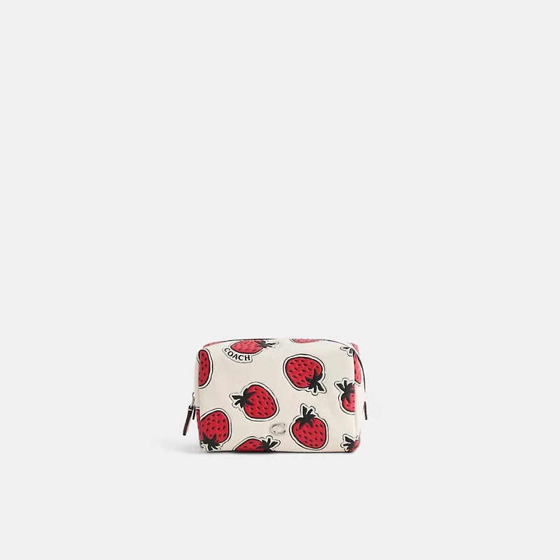 Restored Essential Cosmetic Pouch With Strawberry Print