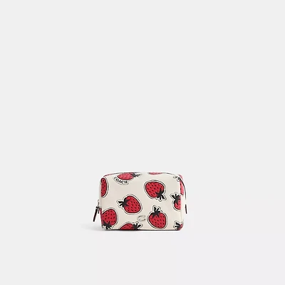 Restored Essential Cosmetic Pouch With Strawberry Print