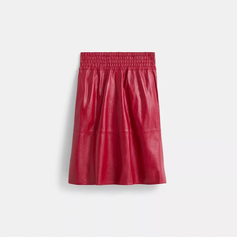 Restored Smocked Leather Skirt
