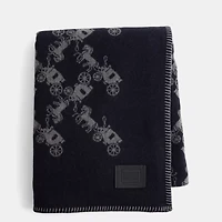 Restored Horse And Carriage Print Blanket Scarf