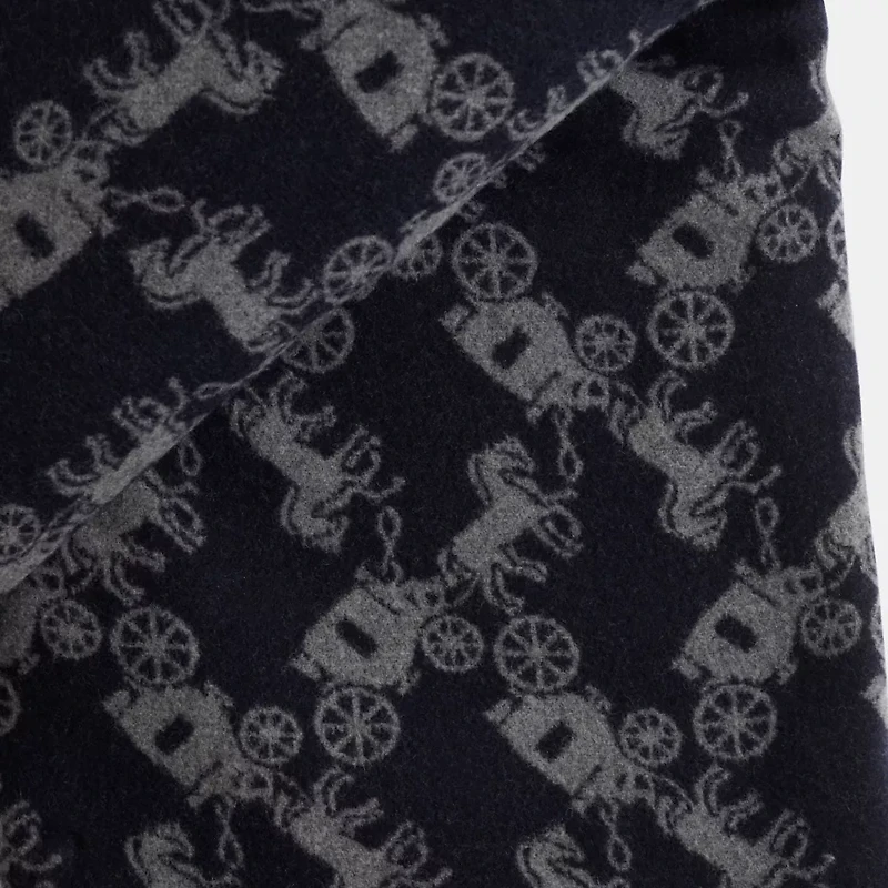 Restored Horse And Carriage Print Blanket Scarf