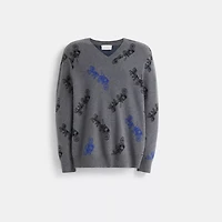 Restored Horse And Carriage V-Neck Sweater