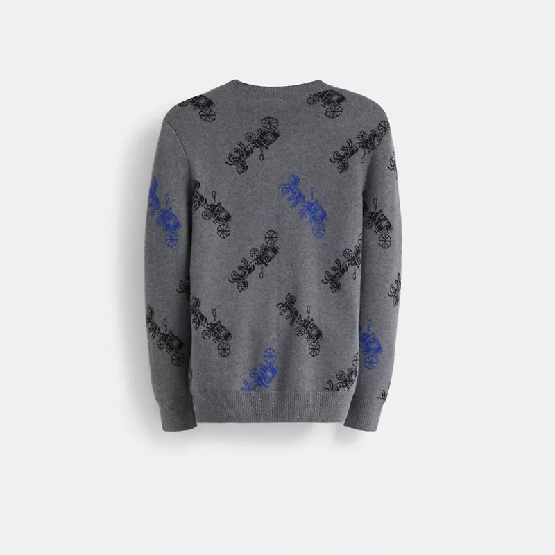 Restored Horse And Carriage V-Neck Sweater