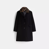 Restored Wool Coat With Shearling Collar