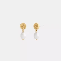 Tea Rose Pearl Drop Earrings