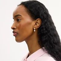 Tea Rose Pearl Drop Earrings