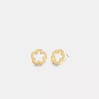 Open Tea Rose Stud Earrings