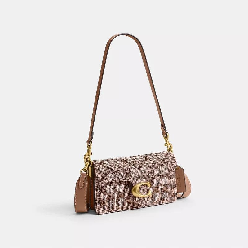 Soft Tabby Shoulder Bag 20 In Crystal Signature Jacquard
