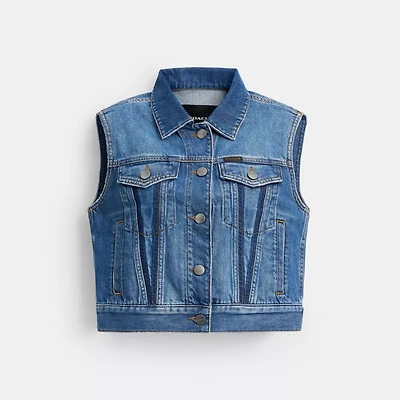 Shrunken Denim Workwear Vest