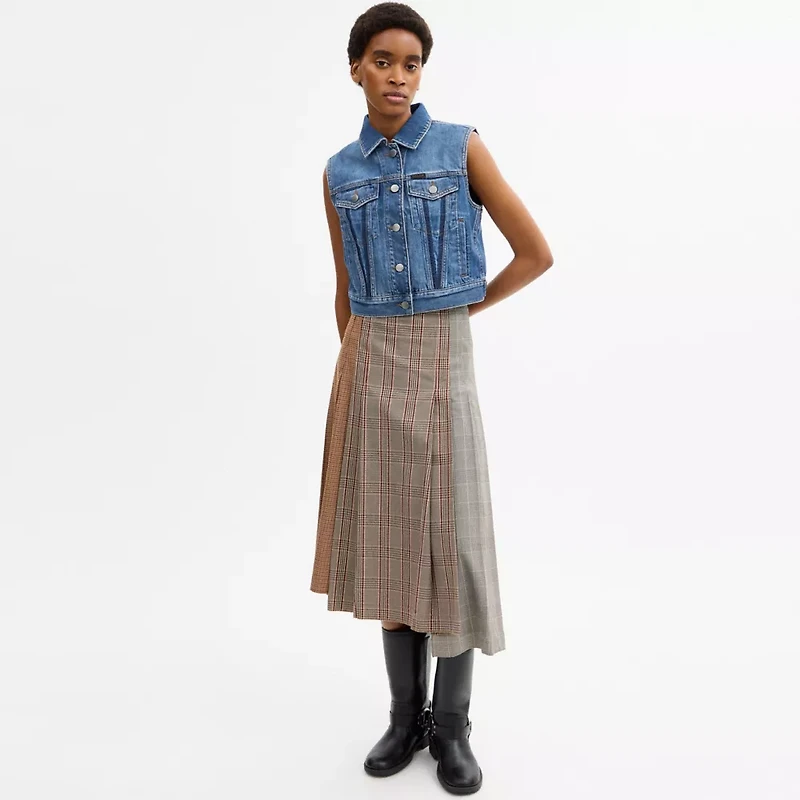 Shrunken Denim Workwear Vest