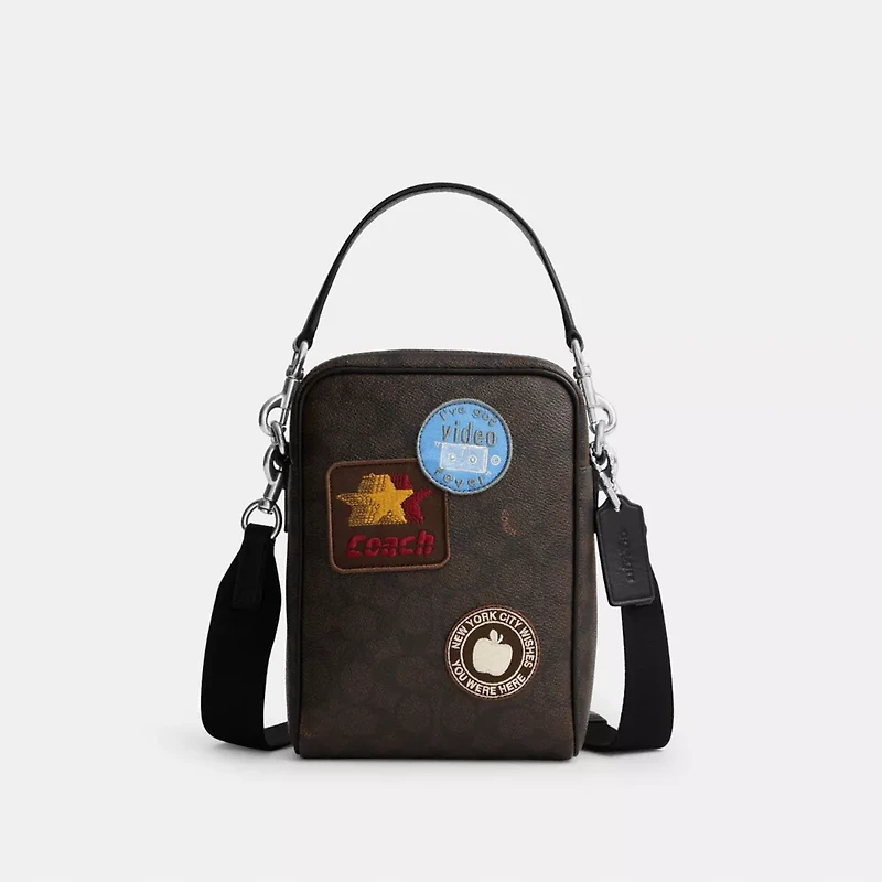 Tristan Crossbody Bag 14 In Signature Canvas With Patches