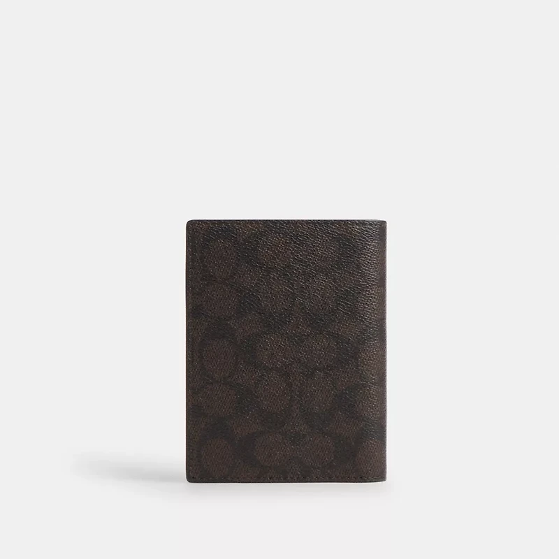 Passport Card Case In Signature Canvas With Patches