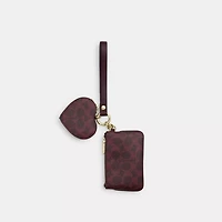 Wristlet And Heart Pouch In Signature Canvas