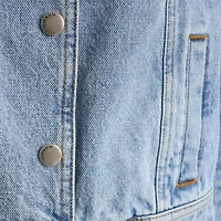 Restored Shearling Collar Denim Jacket