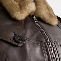 Restored Cropped Leather Jacket