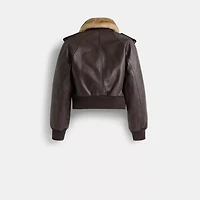 Restored Cropped Leather Jacket