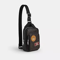 Racer Sling Pack In Signature Canvas With Patches