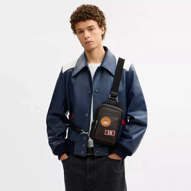 Racer Sling Pack In Signature Canvas With Patches