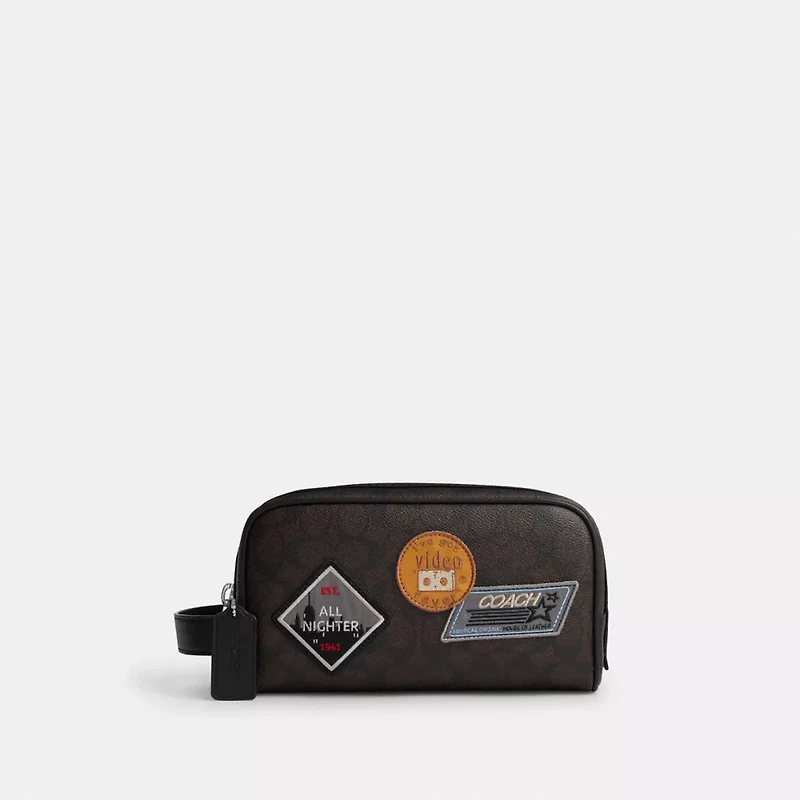Small Travel Kit In Signature Canvas With Patches