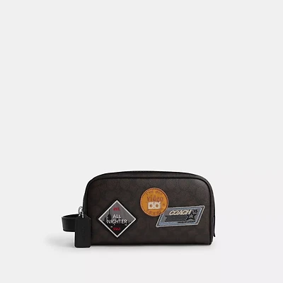Small Travel Kit In Signature Canvas With Patches
