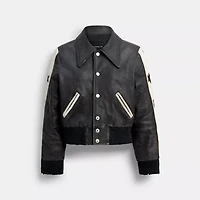 Buy Now Star Leather Varsity Jacket