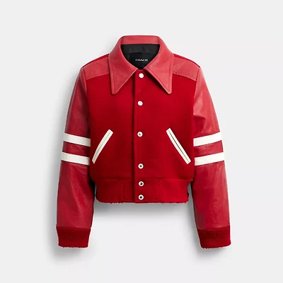 Buy Now Stripe Wool Varsity Jacket