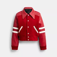Buy Now Stripe Wool Varsity Jacket