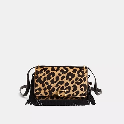 Upcrafted Bandit Shoulder Bag In Haircalf With Leopard Print