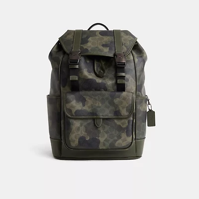 Restored League Flap Backpack In Signature Camo Print