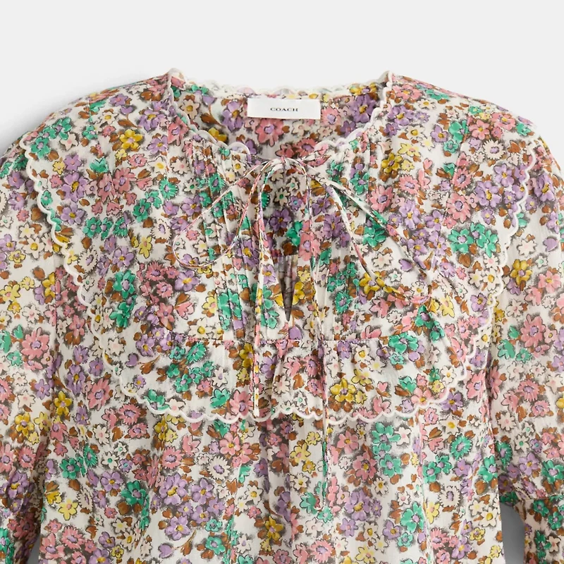 Restored Printed Broderie Anglaise Bib Shirt