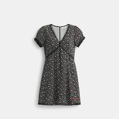 Restored Floral V-Neck Dress
