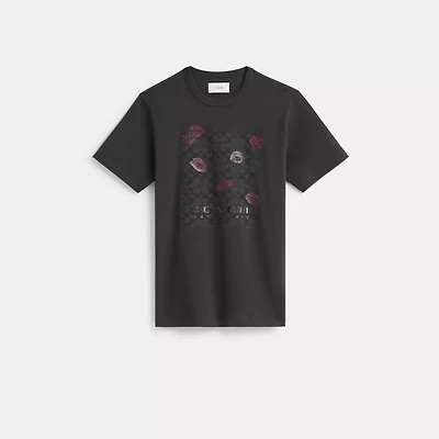 Restored Signature Square Kiss Print T-Shirt