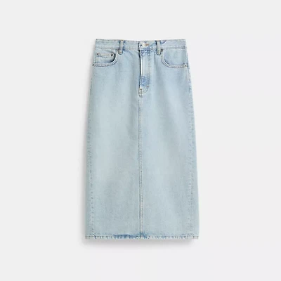 Restored Long Denim Skirt