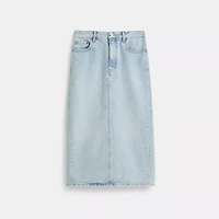 Restored Long Denim Skirt