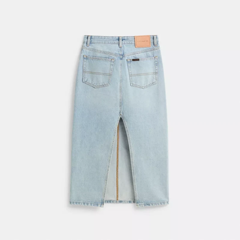 Restored Long Denim Skirt