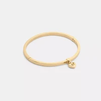 Heart Charm Thin Hinged Bangle