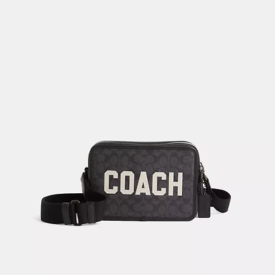 Restored Charter Crossbody Bag 24 In Signature Canvas With Coach Graphic